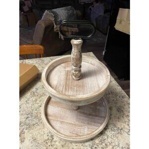Decorative Trays - Two Tiered Tray Stand Rustic Tiered Tray Decor Farmhouse